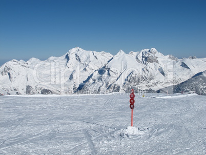 Ski area Toggenburg, view of Mt  Saentis