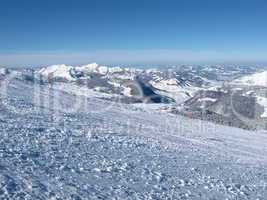 Beautiful winter scenery in the Swiss Alps