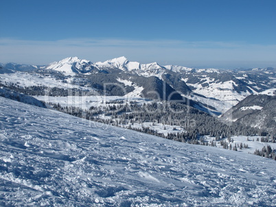 Winter panorama from Chaesrrugg, Toggenburg