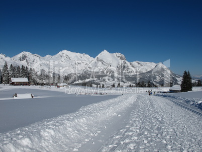 Wonderful winter day in the Swiss Alps, Mt  Saentis