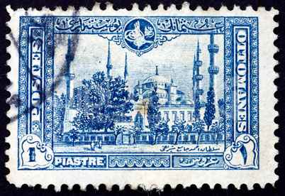 Postage stamp Turkey 1914 Blue Mosque, Istanbul