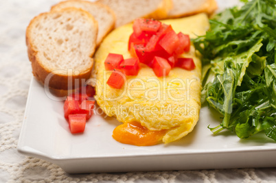 cheese ometette with tomato and salad