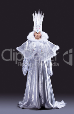 Pretty girl in ice queen carnival costume