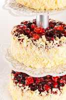 Wedding cake white chocolate and red berries