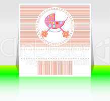 Babies girl pink invitation card - baby arrival