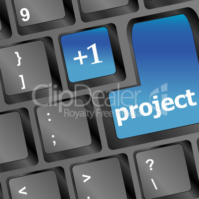 project button on keyboard with soft focus