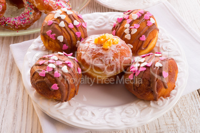 bismarck doughnuts on a plate