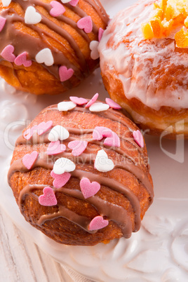 bismarck doughnuts on a plate