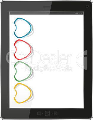 empty word bubble on tablet pc screen. business concept