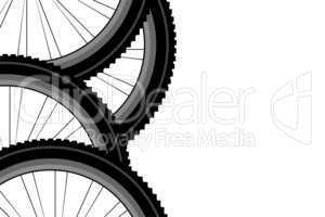 bike front wheel against white background