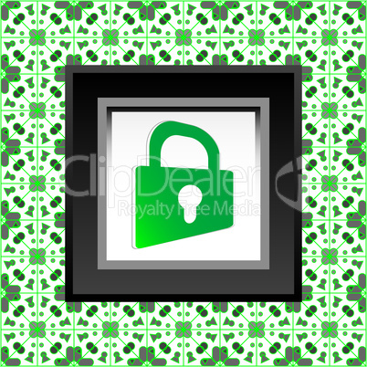 protect icon - green closed padlock icon