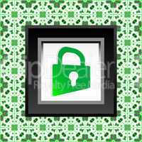 protect icon - green closed padlock icon