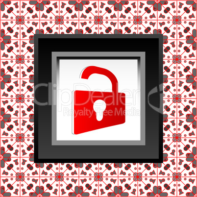 protect icon - red opened padlock icon