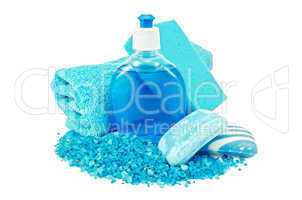 Soap blue different with sponge and bath salts