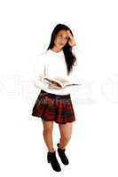 School girl with book.