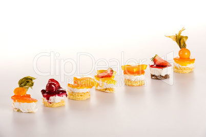 Sweet petite tarts fruit selection creamy desserts