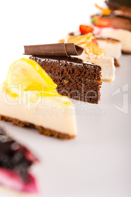 Slice of cake selection delicious tart choice