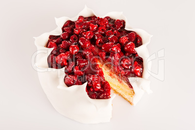 Raspberry dessert sugar icing cake