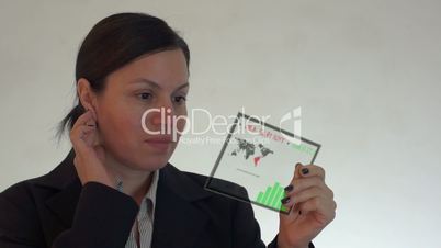 Woman With Futuristic Tablet Computer