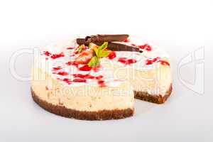 Cheesecake with fresh strawberries tasty dessert