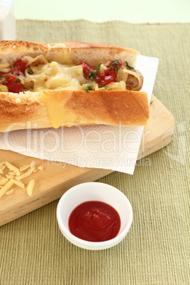 Melted Cheese Hot Dog