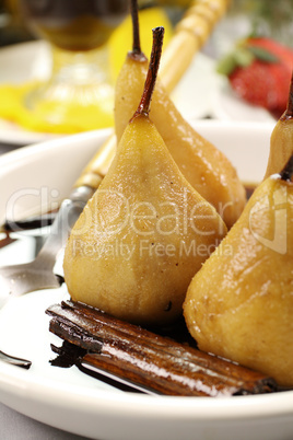 Poached Pears And Cinnamon