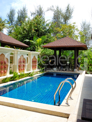 Swimming pool at the luxury villa, Phuket, Thailand