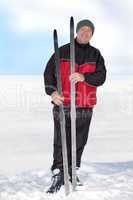 Man with cross-country skis