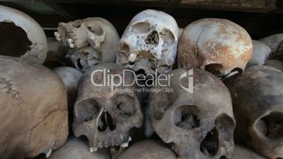 Skulls and bones in Killing field