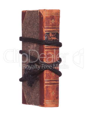 old book protected with black rope
