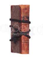 old book protected with black rope