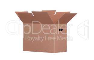 sideview of cardboard box