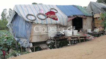 Very poor condition house in slum