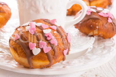 bismarck doughnuts on a plate