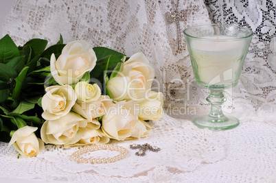 Rosen Hochzeit shabby chic