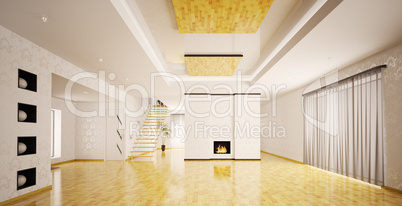 Interior of modern empty apartment panorama