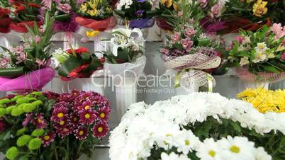 DOLLY: Fresh Flower Arrangements In Florist Shop