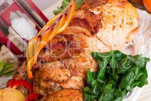 baked turkey with chestnut filling and orange