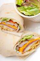 club sandwich pita bread roll