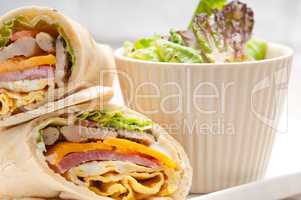 club sandwich pita bread roll