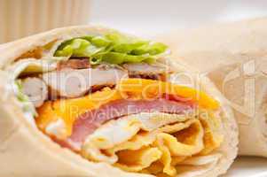 club sandwich pita bread roll