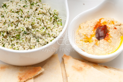 taboulii couscous with hummus