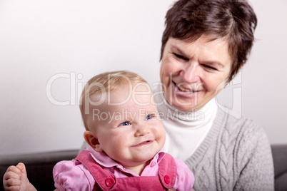 Mother and baby have fun