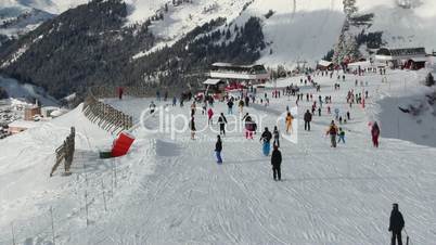 Skifahrer in den Alpen