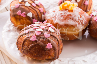 bismarck doughnuts on a plate