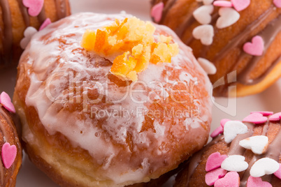 bismarck doughnuts on a plate