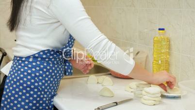 Female Hands Making Dough For Meat Pie