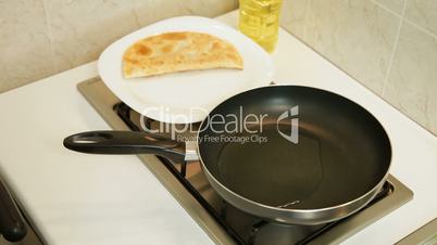 Food Preparation - Chebureki Fried In Oil