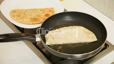 Food Preparation - Chebureki Fried In Oil