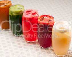 selection of fruits long drinks